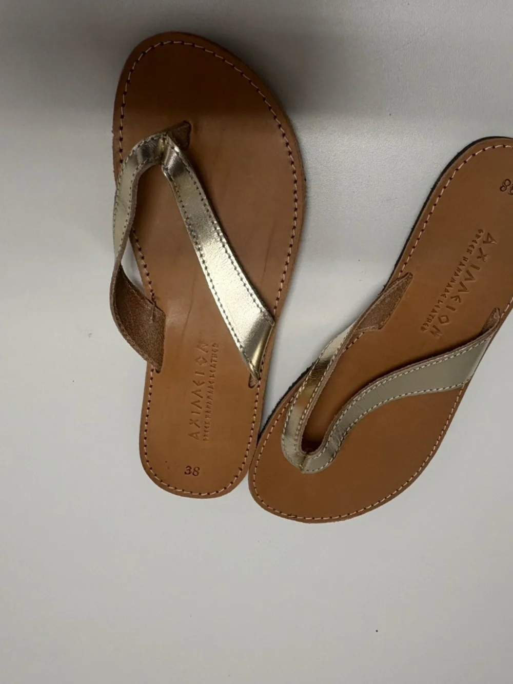 AxiaxiON Ancient Greek‎ Handmade Leather Sandals - Size 38. NEW Without Tags